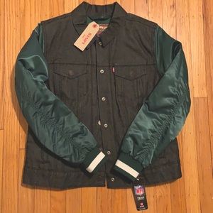 LEVI STRAUSS JETS DENIM BOMBER JACKET